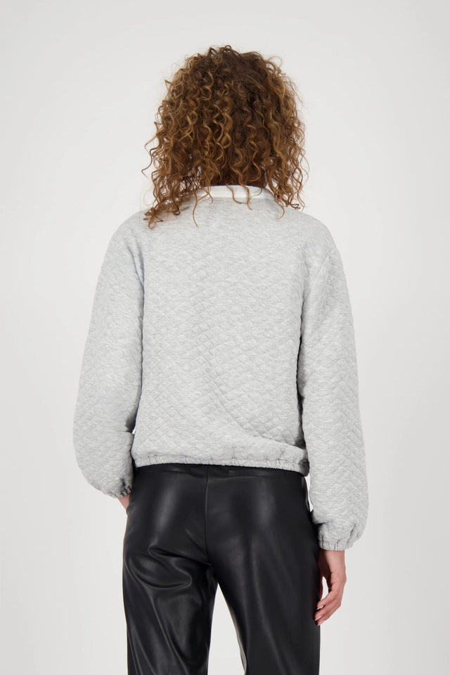 Quilted Grey Jacket With Pockets