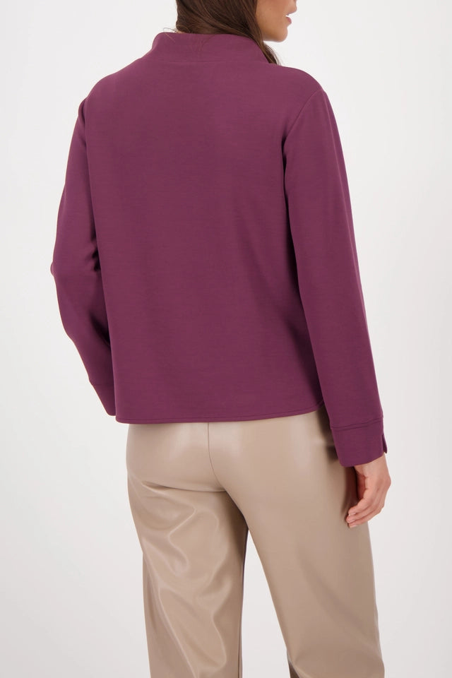 Sweatshirt  Bordeaux With Stand-up Collar
