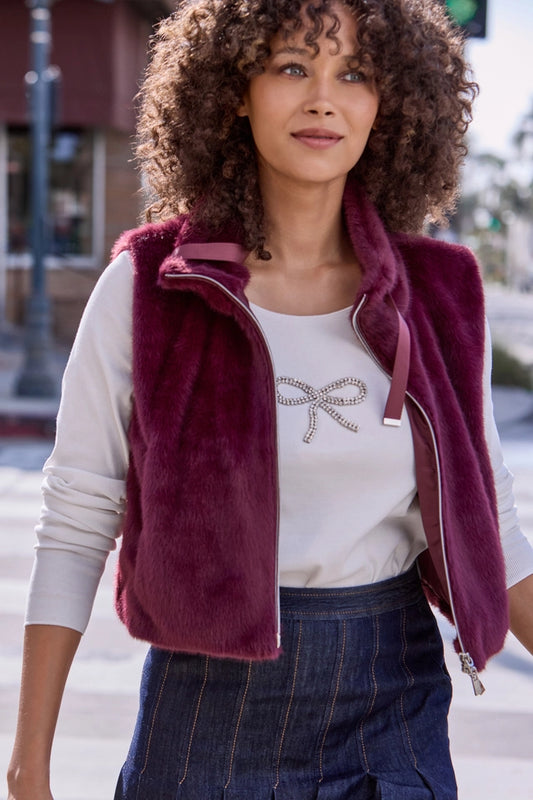 Bordeaux Fur Waistcoat