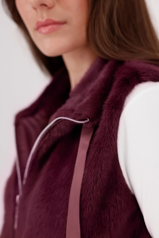 Bordeaux Fur Waistcoat