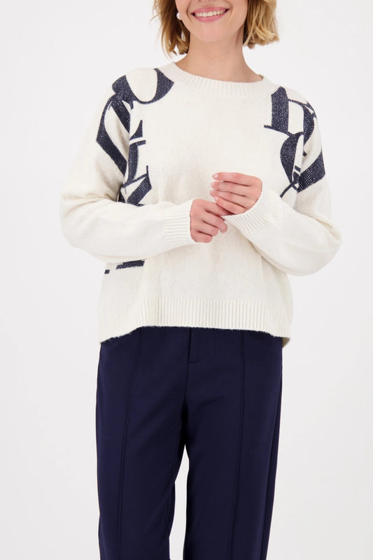 Knitted Jumper With Printed Lettering