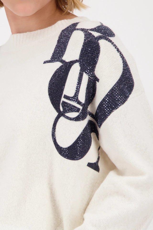 Knitted Jumper With Printed Lettering