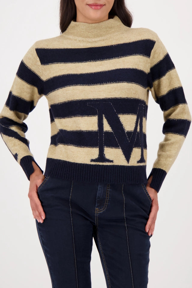 Camel & Navy Jumper