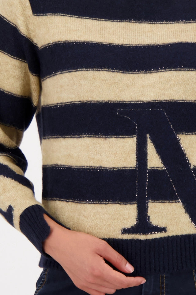 Camel & Navy Jumper