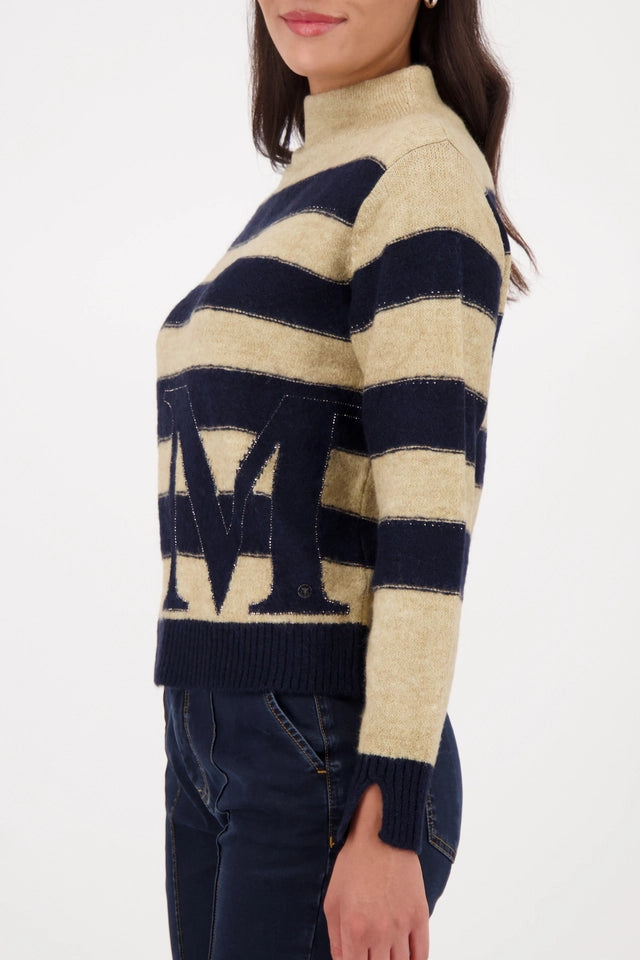 Camel & Navy Jumper