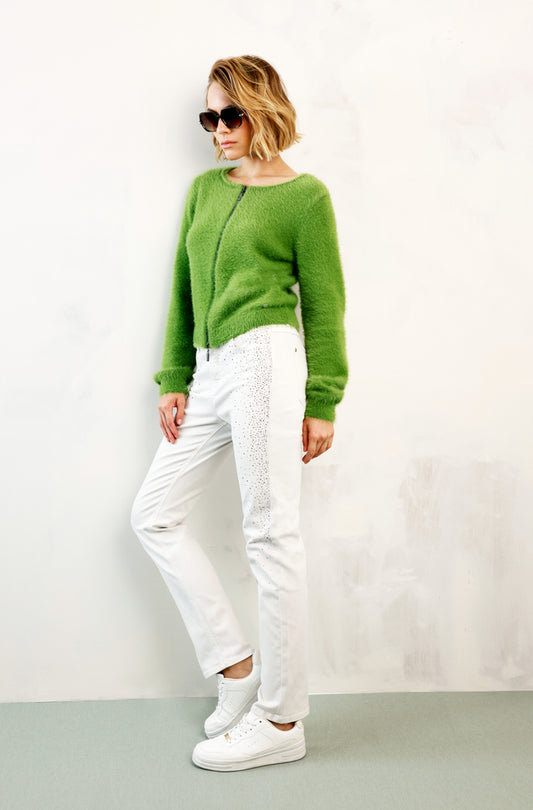 Oat Milk Jeans with rhinestones