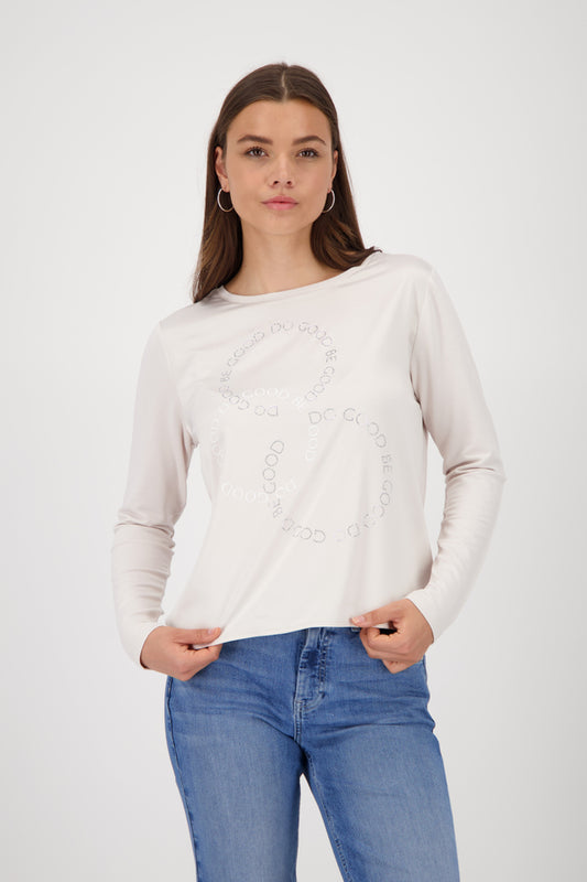 Oat Milk Satin-look shirt-blouse