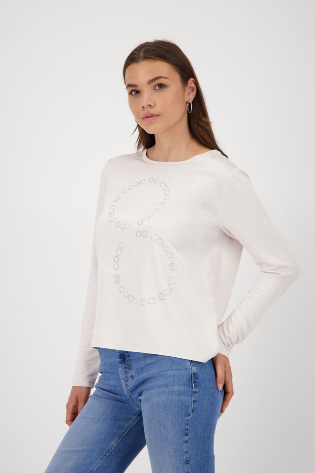 Oat Milk Satin-look shirt-blouse