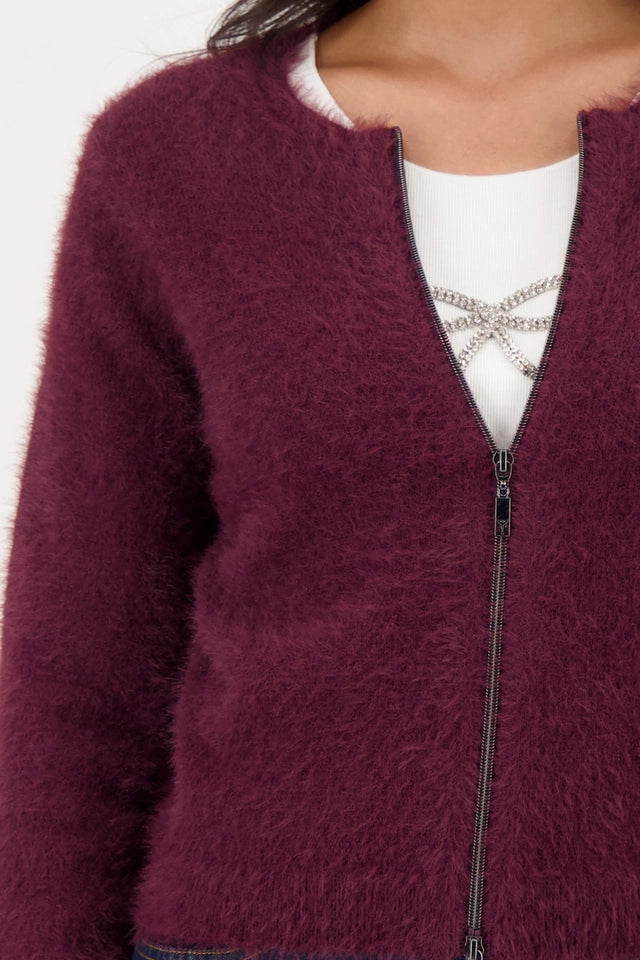 Soft  Bordeaux Cardigan
