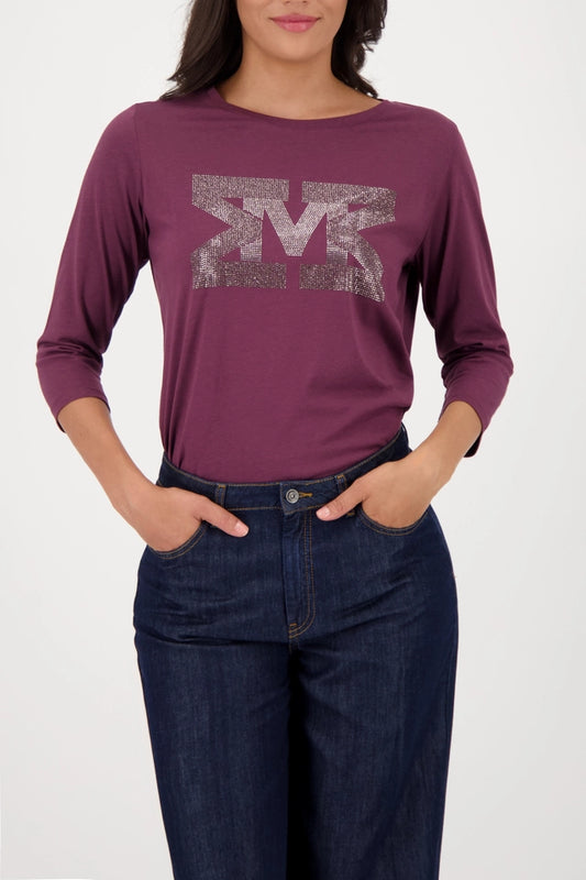 Shirt  Bordeaux With Rhinestones