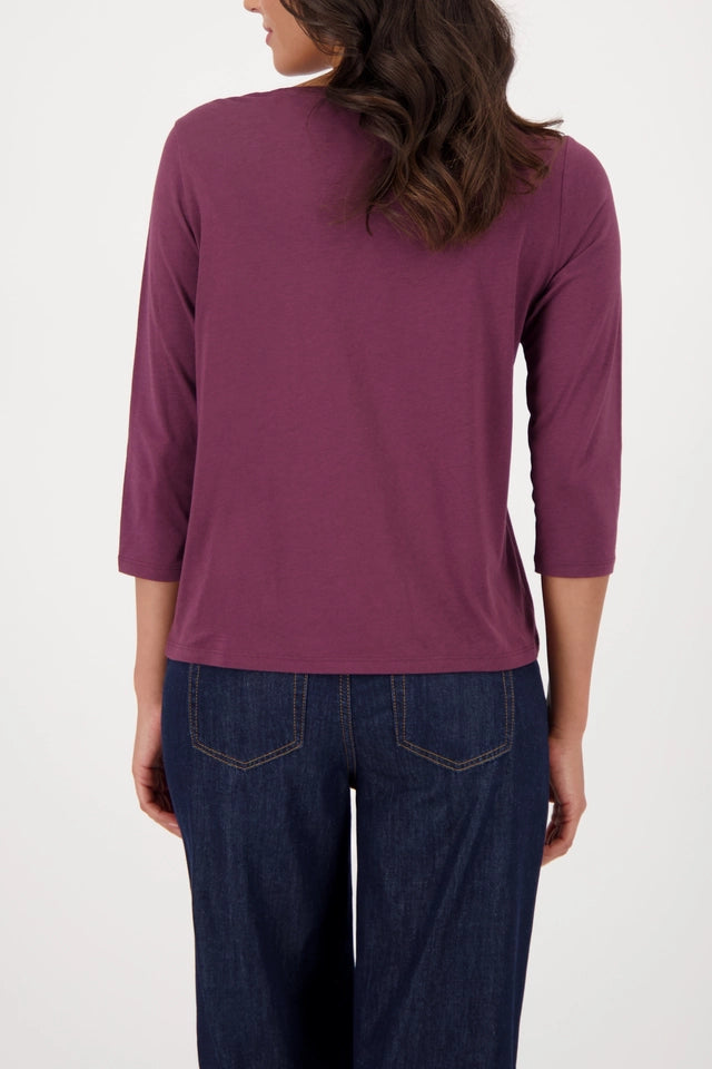Shirt  Bordeaux With Rhinestones