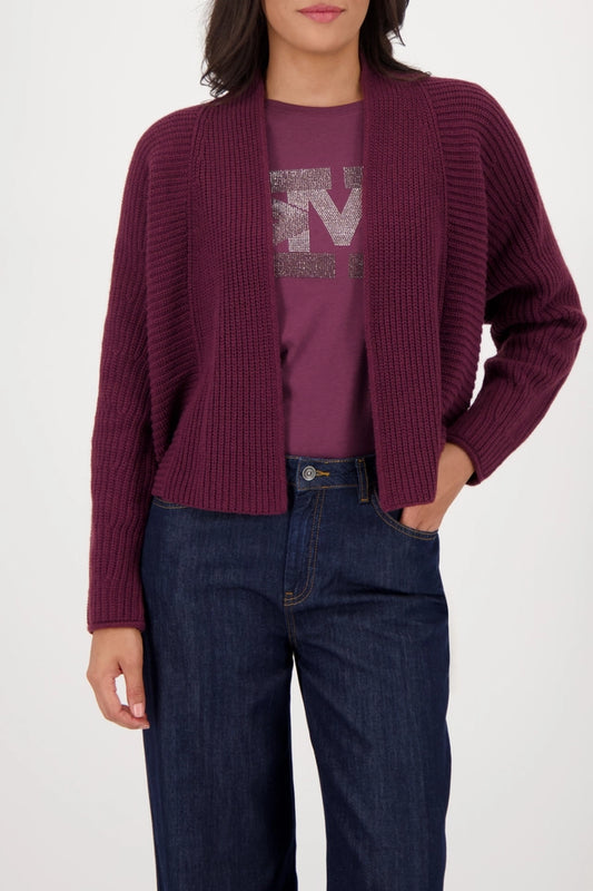 Knitted Cardigan With Ribbed Texture