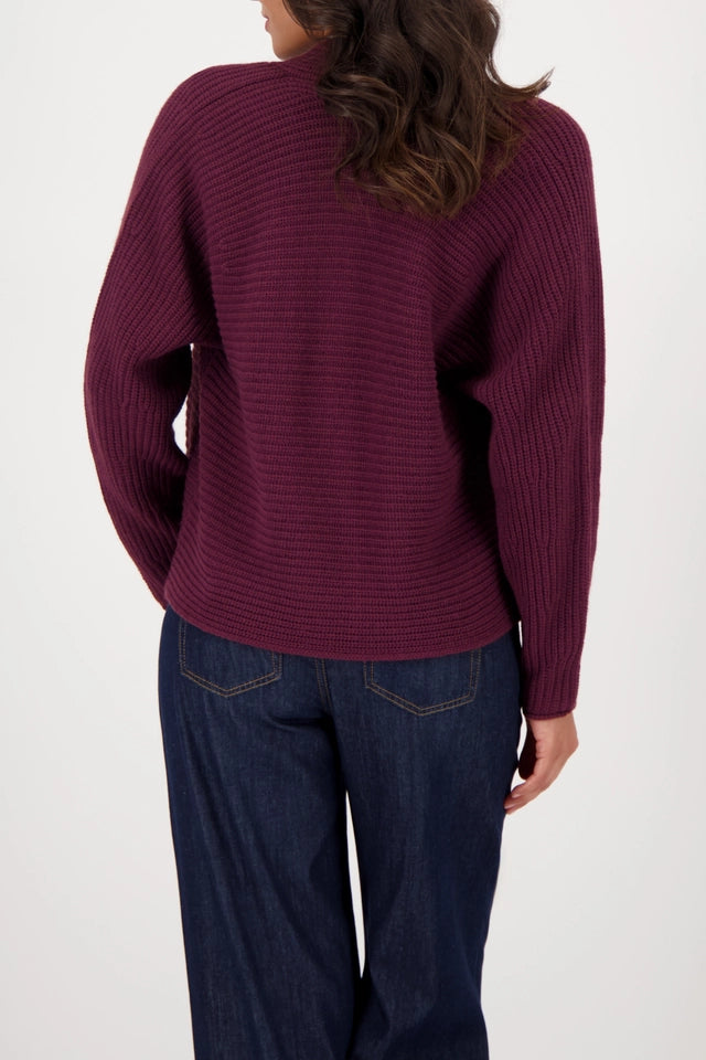 Knitted Cardigan With Ribbed Texture