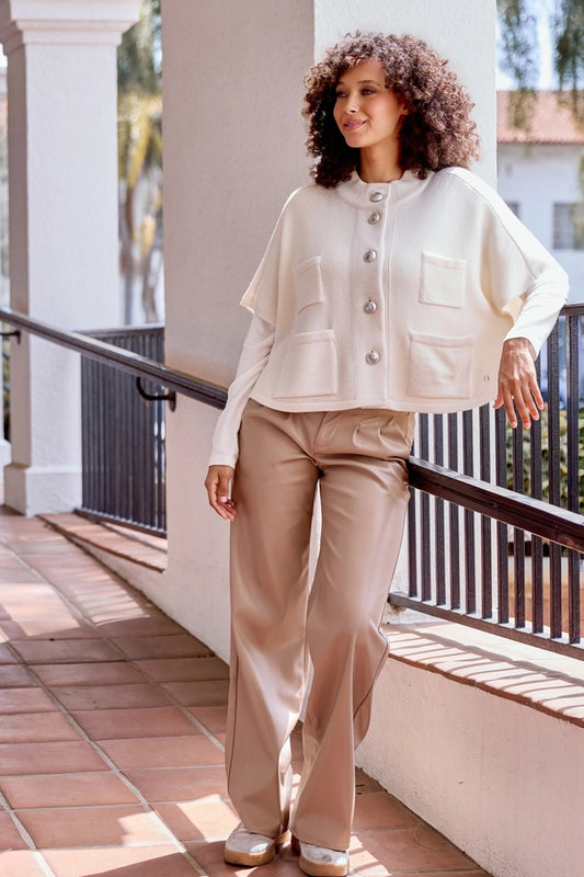 Wide-leg Leather Trousers