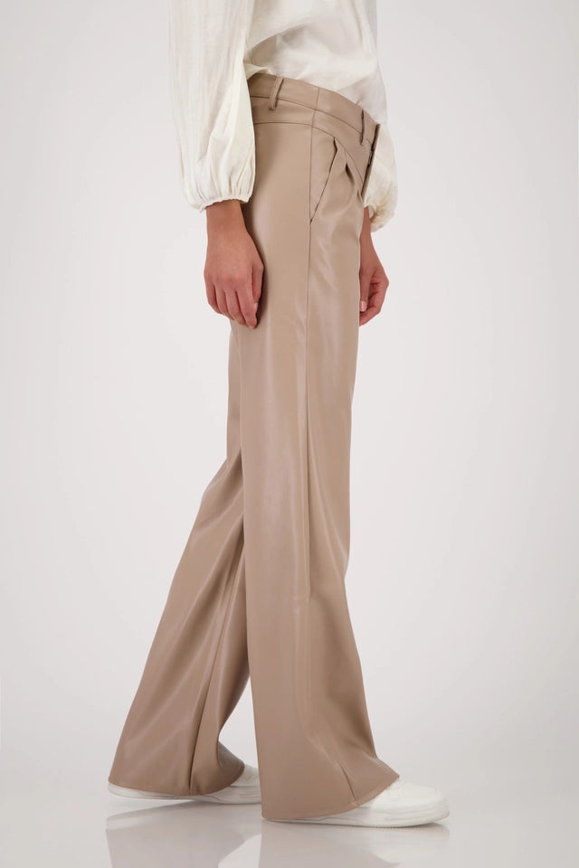 Wide-leg Leather Trousers