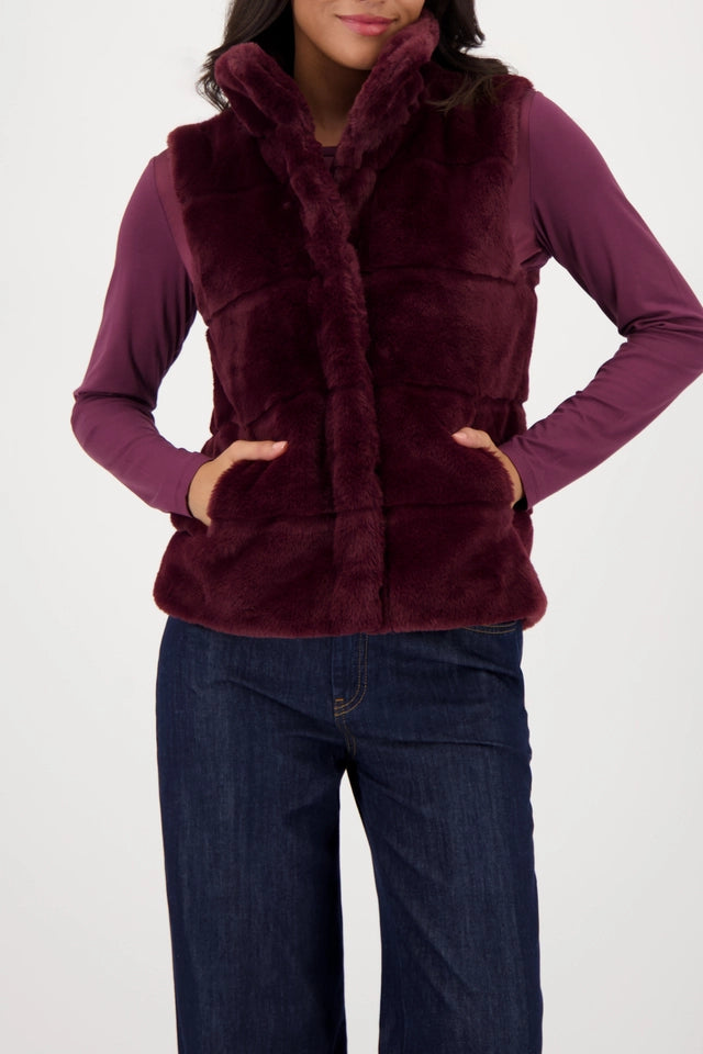 Fur Waistcoat With Stand-up Collar