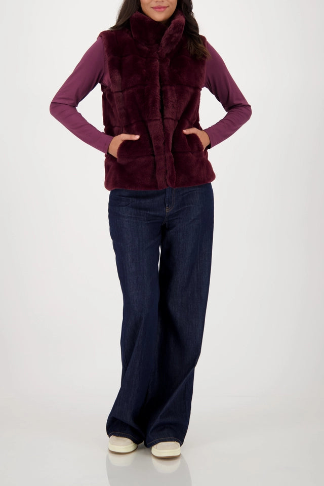 Fur Waistcoat With Stand-up Collar