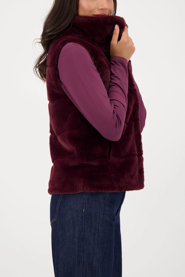 Fur Waistcoat With Stand-up Collar