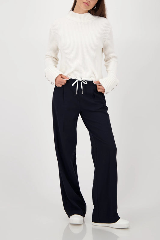 Straight-leg Navy Trousers