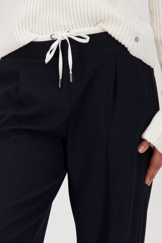 Straight-leg Navy Trousers