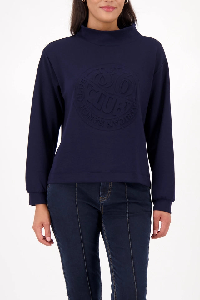 Navy Sweatshirt With 3D-print