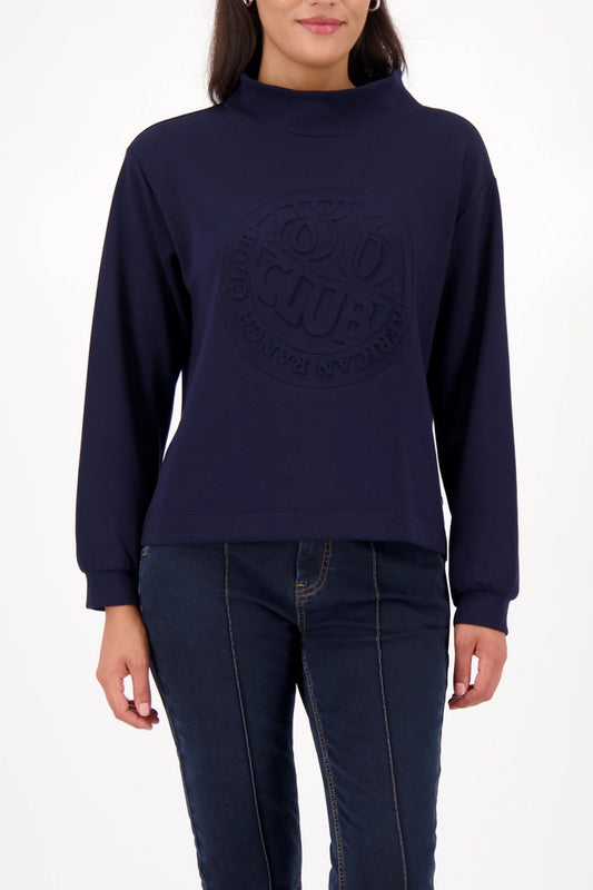 Navy Sweatshirt With 3D-print