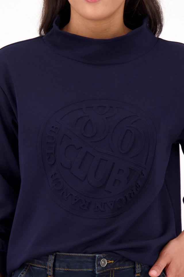 Navy Sweatshirt With 3D-print