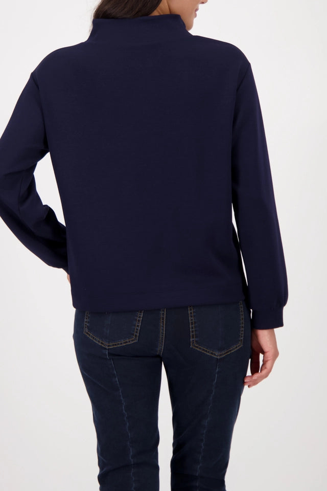 Navy Sweatshirt With 3D-print