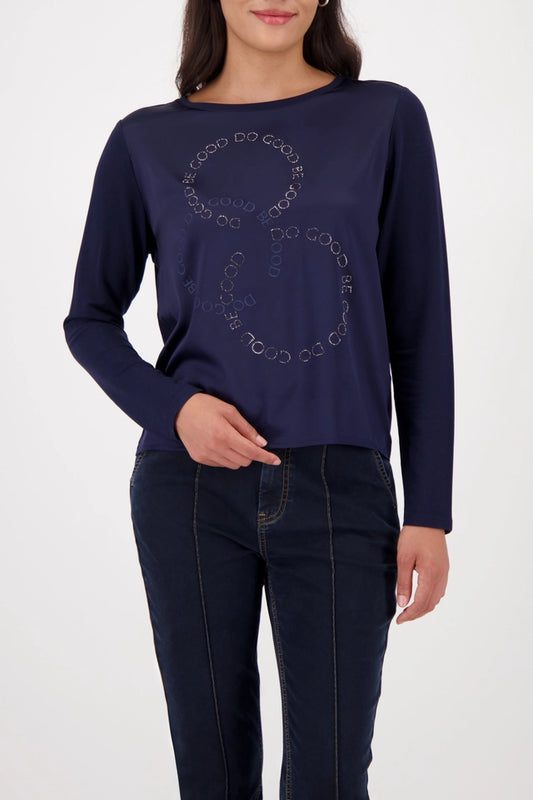 Satin-look Night Sky Shirt-blouse