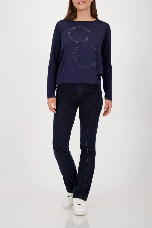 Satin-look Night Sky Shirt-blouse