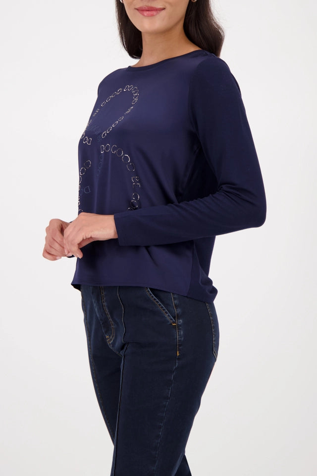 Satin-look Night Sky Shirt-blouse