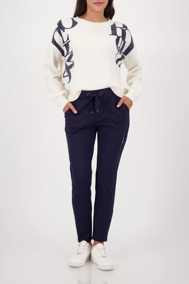 Navy Trs With Zip
