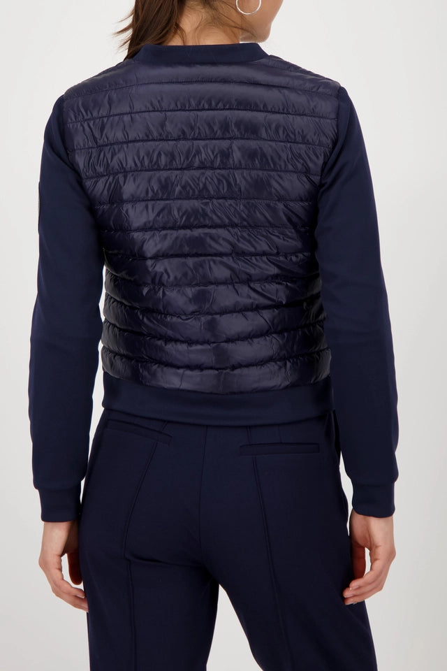 Navy Quilted Jacket With Neoprene