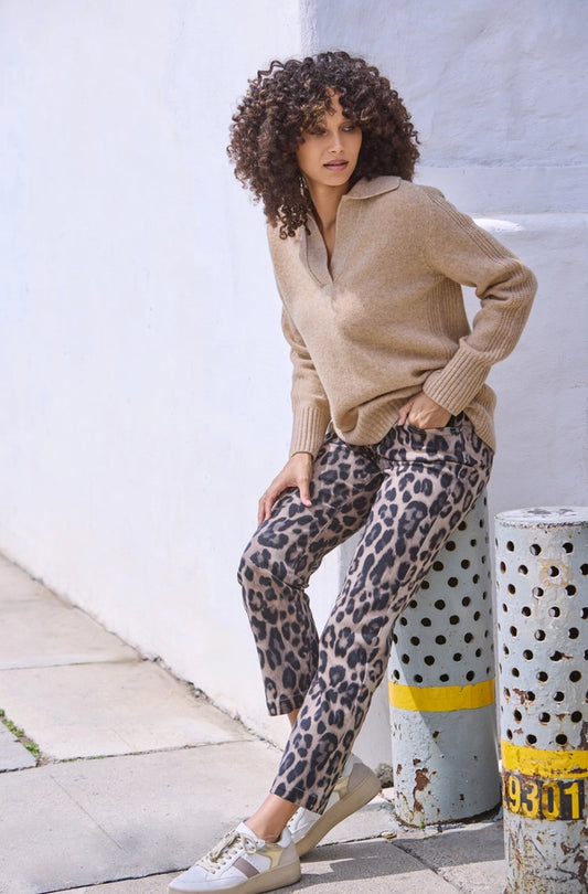 Straight-leg Leopard-print Trousers