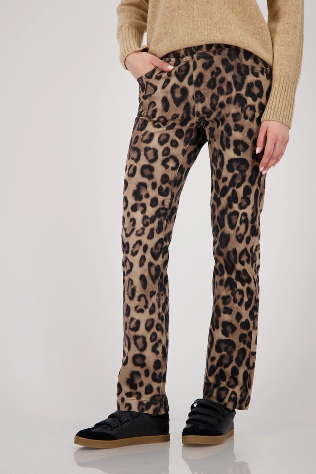 Straight-leg Leopard-print Trousers