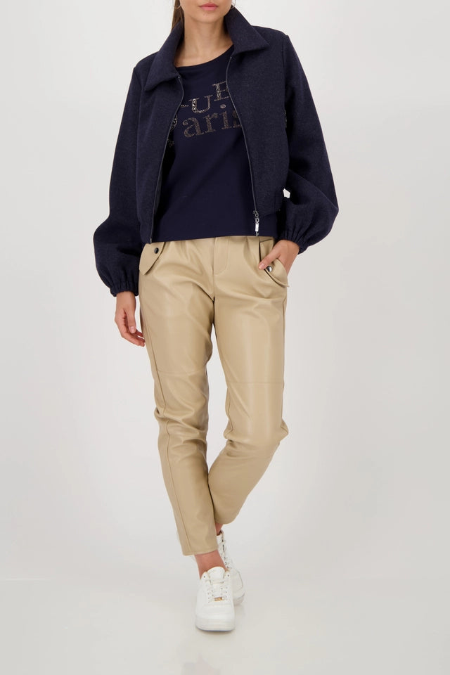 Sweatshirt with Rhinestone Lettering