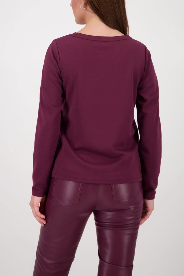 Sweatshirt Bordeaux With Decorative Lettering