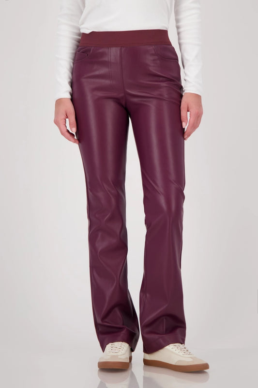 Straight-leg Leather Trousers Full Lenght
