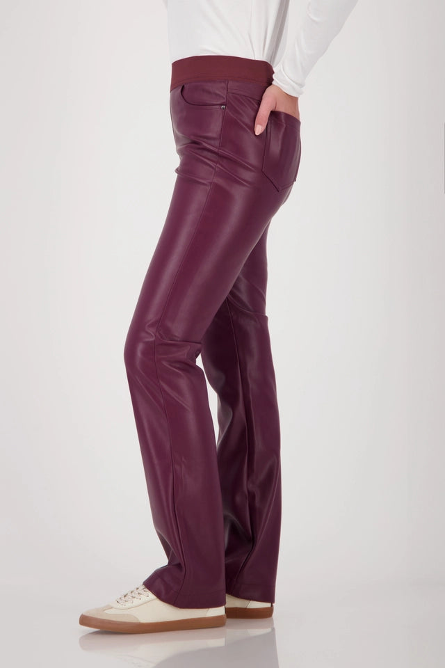 Straight-leg Leather Trousers Full Lenght