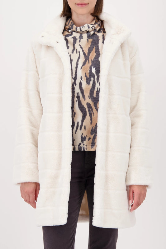 NEW Fake fur coat with stripes