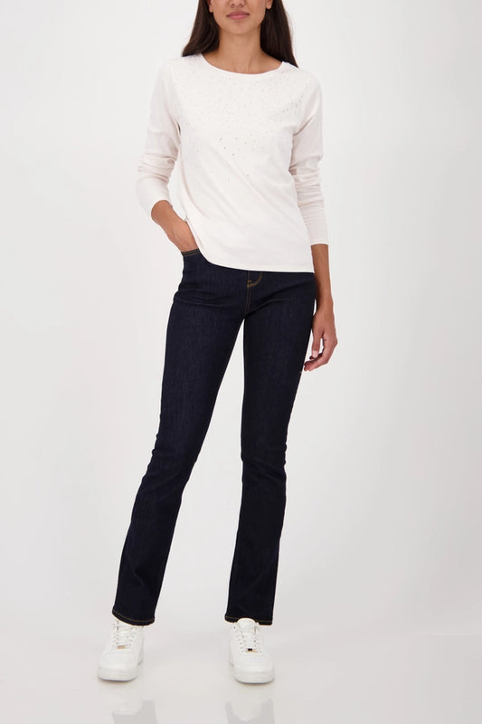 Rhinestone-embellished Almond cotton shirt