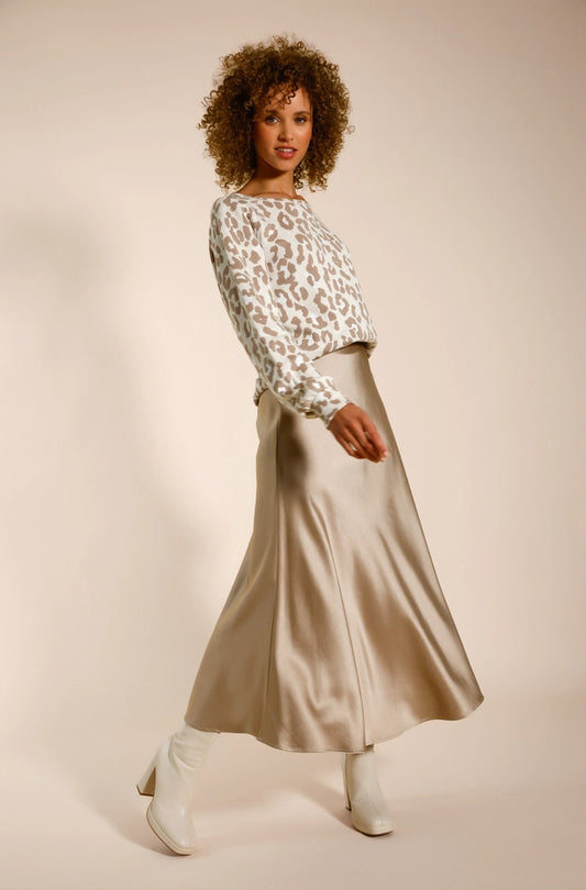 Truffle Satin skirt