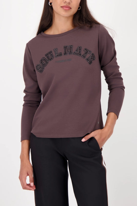 Brownie Long-sleeve shirt with rhinestone accents