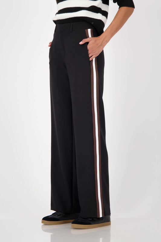 Black Straight-leg pants with stripes on the side