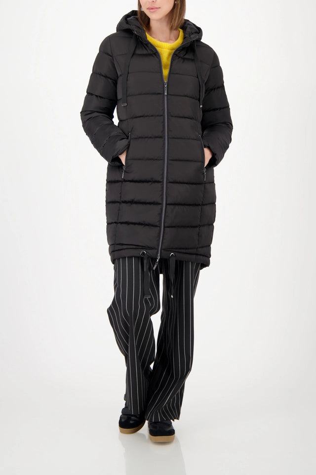 Black Quilted coat with hood