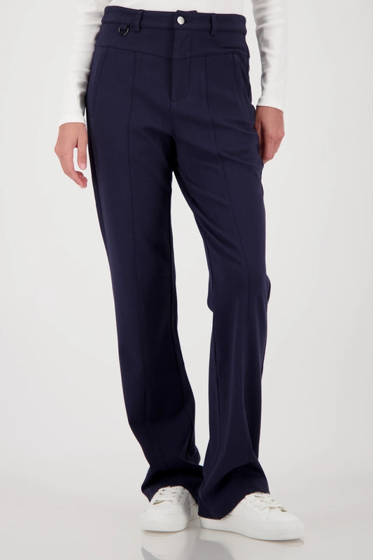 Navy Straight-leg Trousers