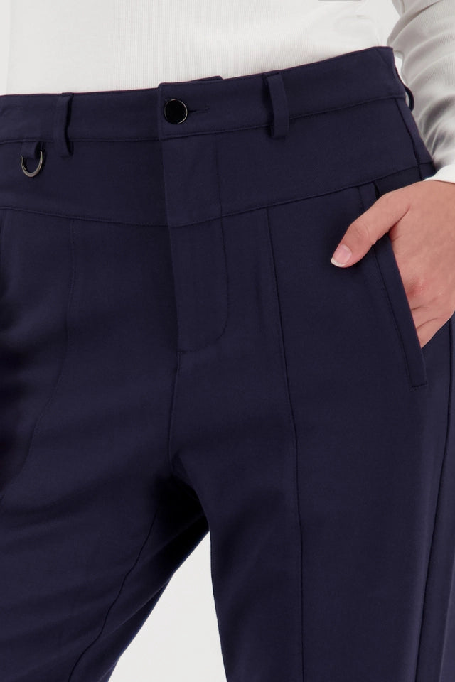 Navy Straight-leg Trousers