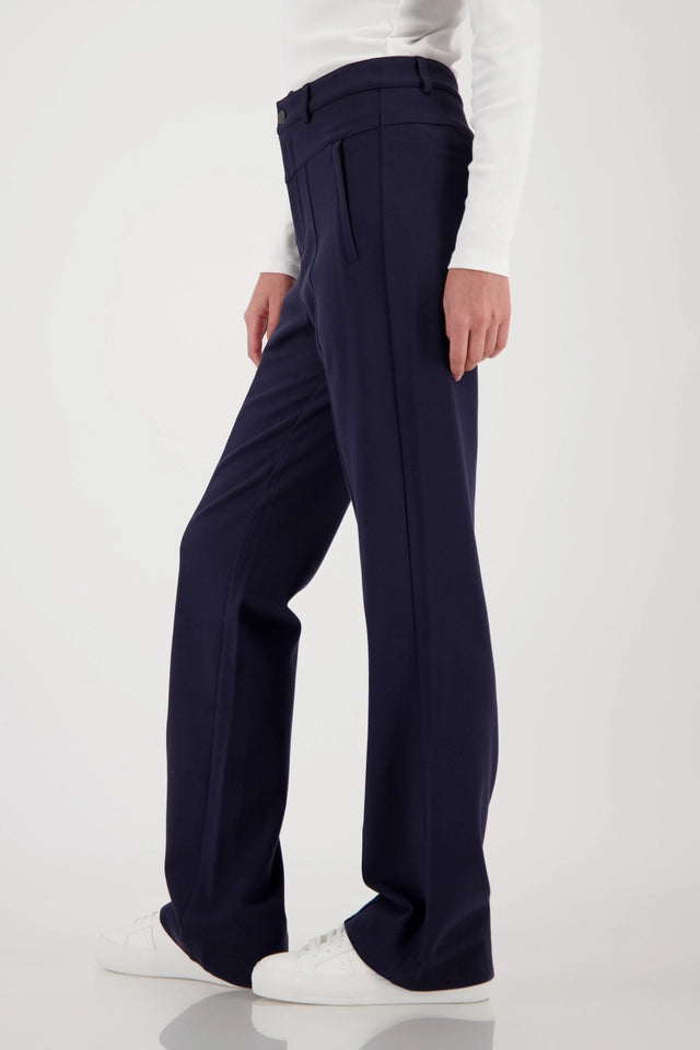 Navy Straight-leg Trousers