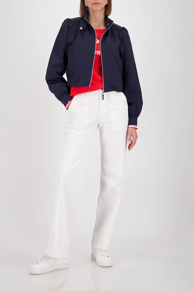 Navy Jacket With Stand up Collar
