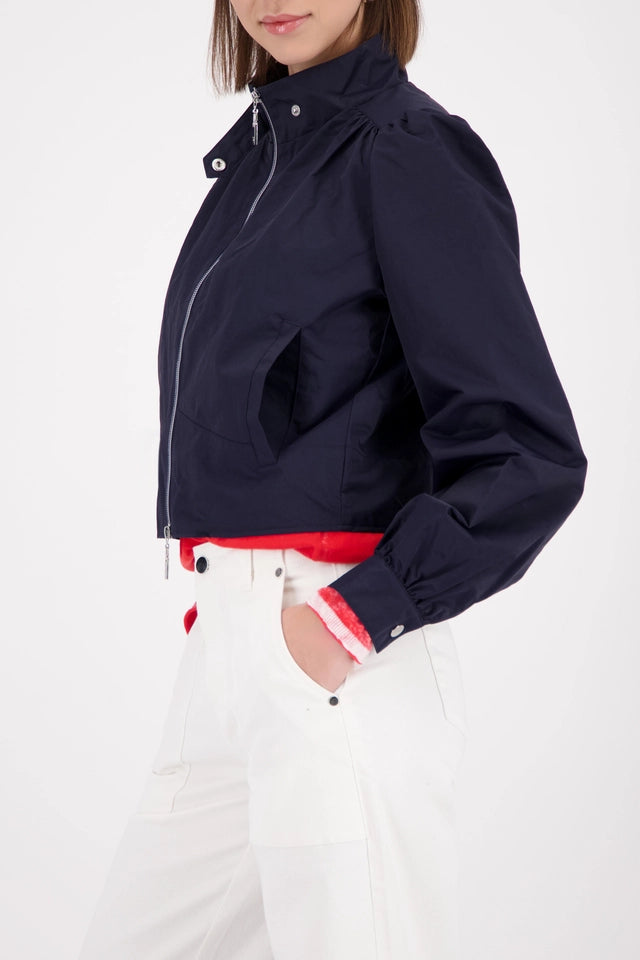 Navy Jacket With Stand up Collar
